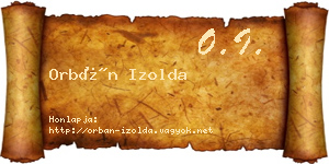 Orbán Izolda névjegykártya